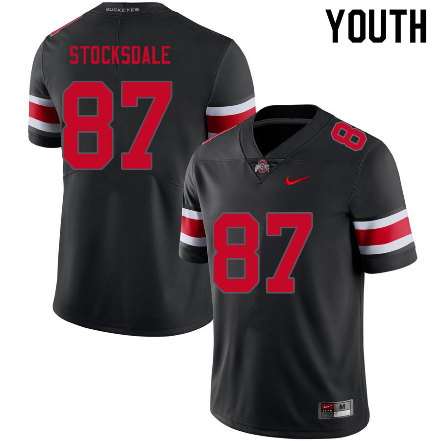 Ohio State Buckeyes Reis Stocksdale Youth #87 Blackout Authentic Stitched College Football Jersey